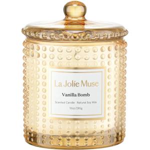 imageLA JOLIE MUSE Ruby Berry Bliss Scented Candle  Mandarin Cranberry ampamp Plum Natural Soy Wax  10 oz Festive Christmas Candle  55 Hours Clean Burn  Autumn House Warming Gift  Seasonal Home DcorVanilla Cake