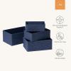 imageLA JOLIE MUSE Storage Baskets for Organizing  Set of 4 Sturdy Woven Paper Rope Decorative Stackable Wicker Baskets for Makeup Closet Bathroom Bedroom Navy BlueNavy Blue