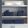 imageLA JOLIE MUSE Storage Baskets for Organizing  Set of 4 Sturdy Woven Paper Rope Decorative Stackable Wicker Baskets for Makeup Closet Bathroom Bedroom Navy BlueNavy Blue