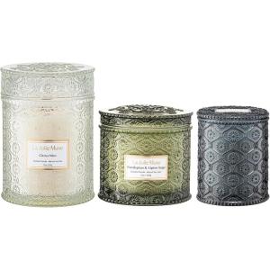 image:imageLA JOLIE MUSE Citrus Mint  Hey Baies  Eucalyptus amp Alpine Sage Candle Gift Set  3Piece Soy Wax Candles  19 oz Wooden Wick 12 oz 2Wick amp 6 oz Cotton Wick  90 60 amp 40 Hour Burn