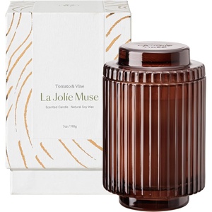image:imageLA JOLIE MUSE Linen Cotton Oasis Scented Candles for Home 7 oz Natural Soy  Luxury Jar Candle Clean Non Toxic Wax Gifts for Women amp Men Decorative Candles for Candle Warmer Fresh CandleTomato  Vine