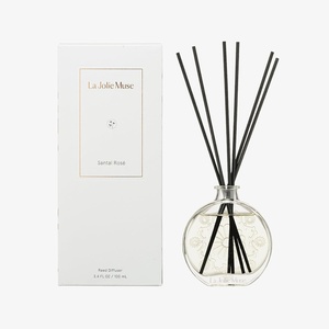 image:imageLA JOLIE MUSE Santal Ros Reed Diffuser Scented Room Diffuser Set for Home  Luxury Stick Diffusers Fragrance Oil Diffuser for Bathroom Bedroom Up to 4 months Sandalwood Rose Made in USA 34 fl oz