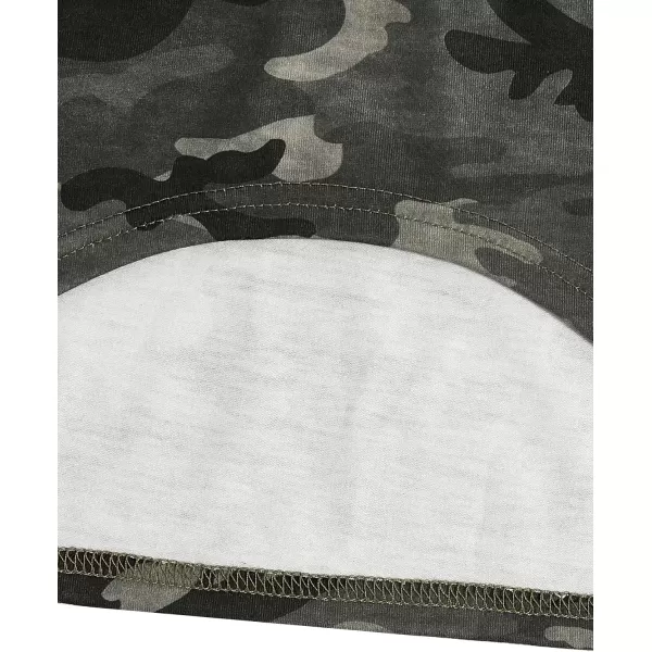 SweatyRocks Girl's 2 Piece Outfits Short Sleeve Crop Top Tee and Camo Print Cami Dress Set