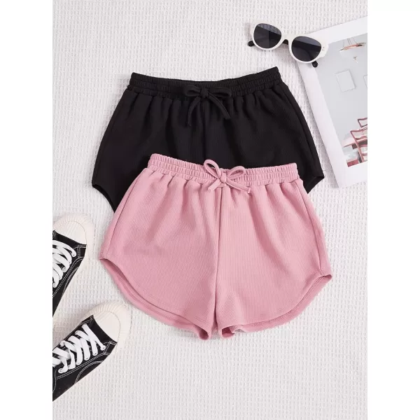 SweatyRocks Girl's 3 Pack Athletic Shorts Active Running Dolphin Shorts