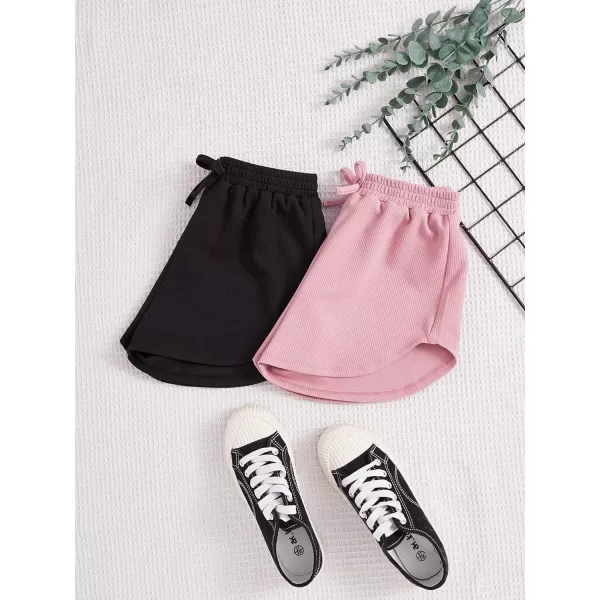 SweatyRocks Girl's 3 Pack Athletic Shorts Active Running Dolphin Shorts