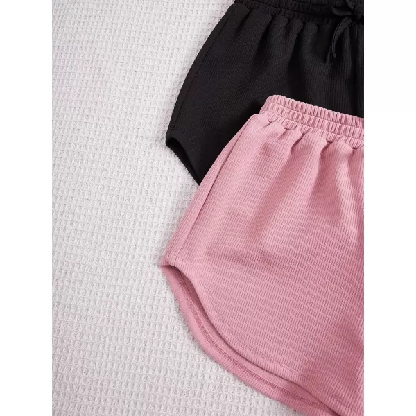 SweatyRocks Girl's 3 Pack Athletic Shorts Active Running Dolphin Shorts