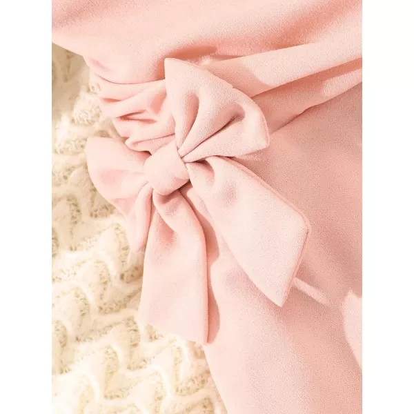 SweatyRocks Girl's A Line Elastic Waist Mini Skirt Bow Front Flared Hem Skirts