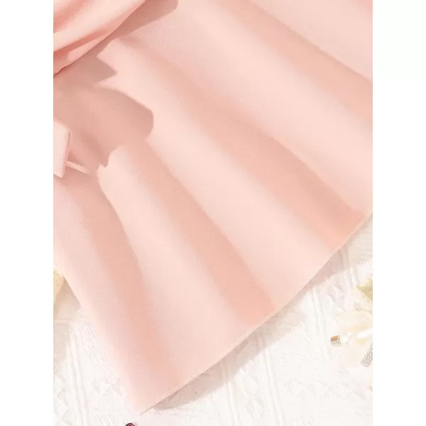 SweatyRocks Girl's A Line Elastic Waist Mini Skirt Bow Front Flared Hem Skirts