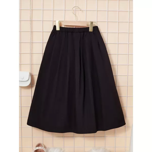 SweatyRocks Girl's A Line Skirts High Elastic Waisted Pleated Swing Maxi Skirt