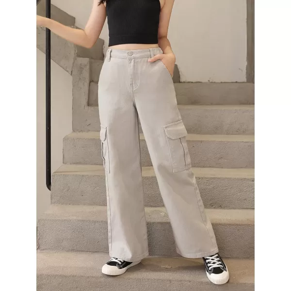 SweatyRocks Girl's Casual High Waisted Straight Leg Jeans Plain Denim Pants with Pocket