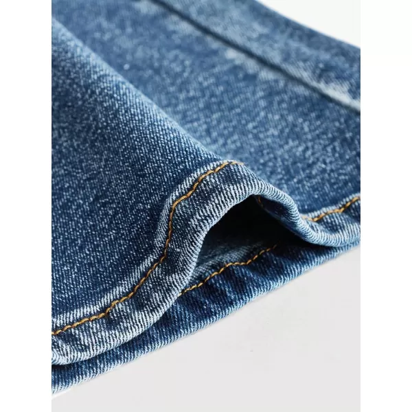 SweatyRocks Girl's Casual High Waisted Zip Up Jeans Solid Flare Leg Stretch Denim Pants