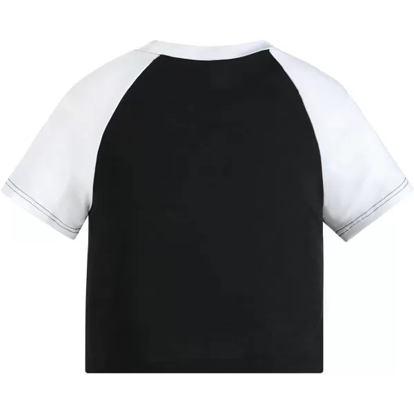 SweatyRocks Girl's Colorblock Graphic Pattern Crewneck T Shirts Short Raglan Sleeve Basic Tees