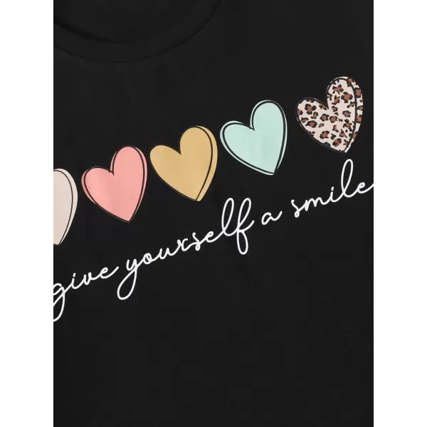 SweatyRocks Girl's Cute Short Sleeve Round Neck Graphic Tee Casual Pullover T Shirt
