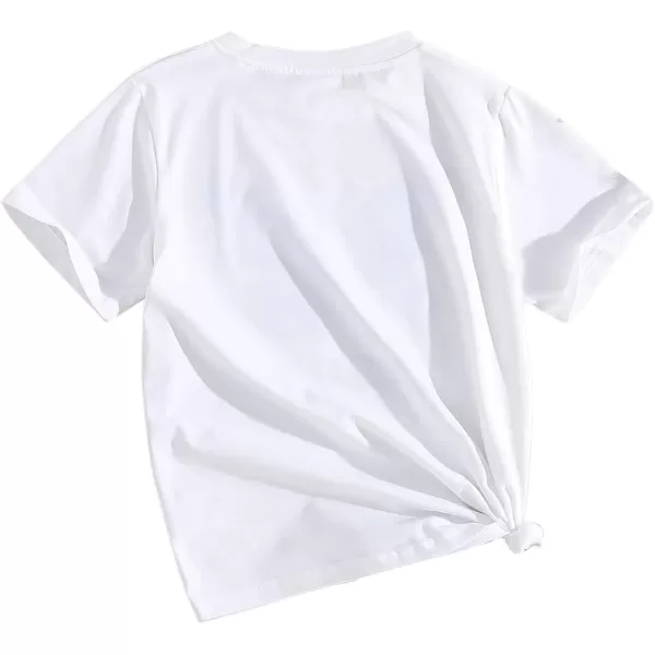 SweatyRocks Girl's Cute Short Sleeve Round Neck Graphic Tee Casual Pullover T Shirt