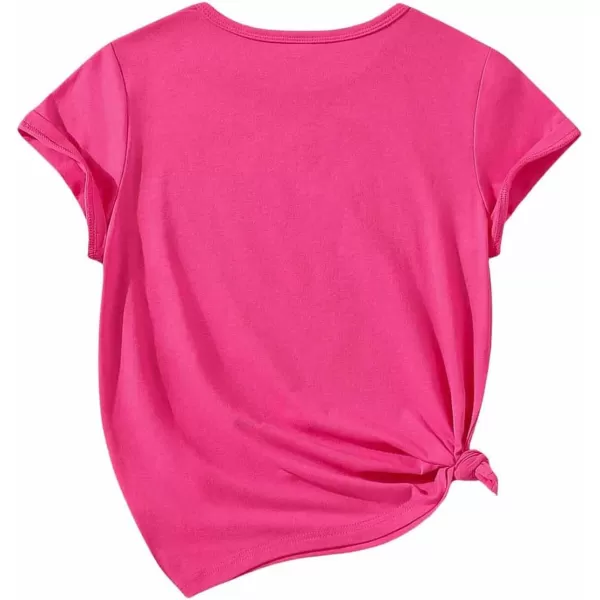 SweatyRocks Girl's Graphic Patterned T Shirt Scoop Neck Short Sleeve T Shirts