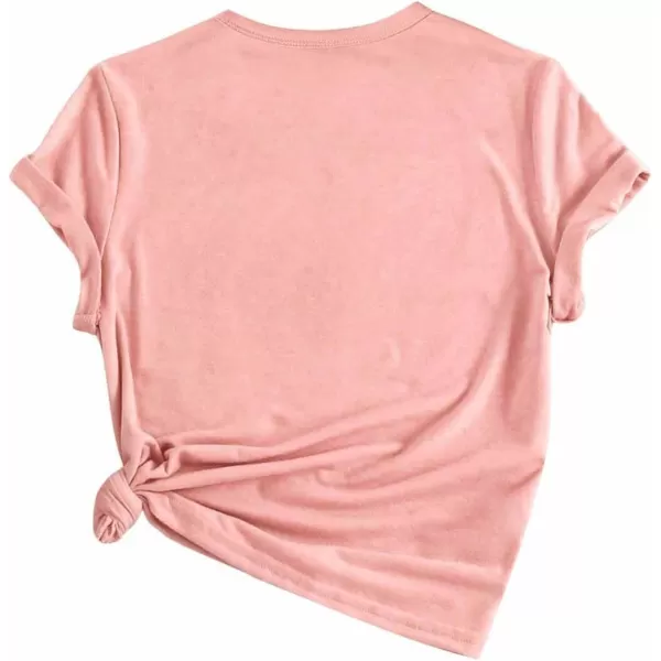 SweatyRocks Girl's Graphic Patterned T Shirt Scoop Neck Short Sleeve T Shirts
