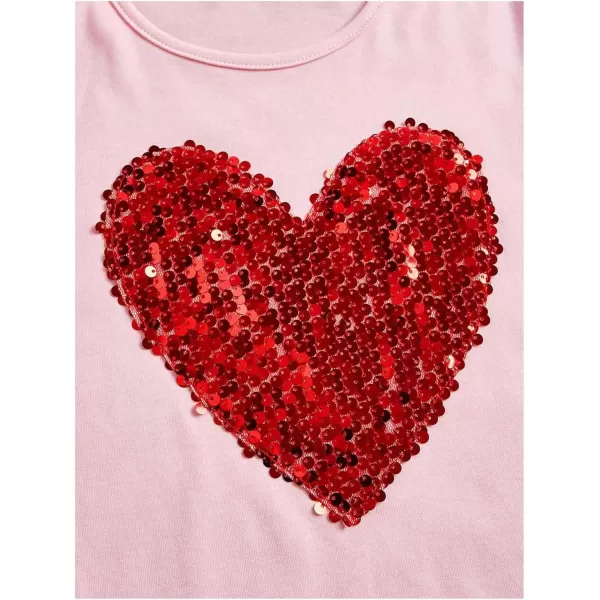 SweatyRocks Girl's Graphic Print Contrast Sequin T Shirt Scoop Neck Short Sleeve Tee Tops
