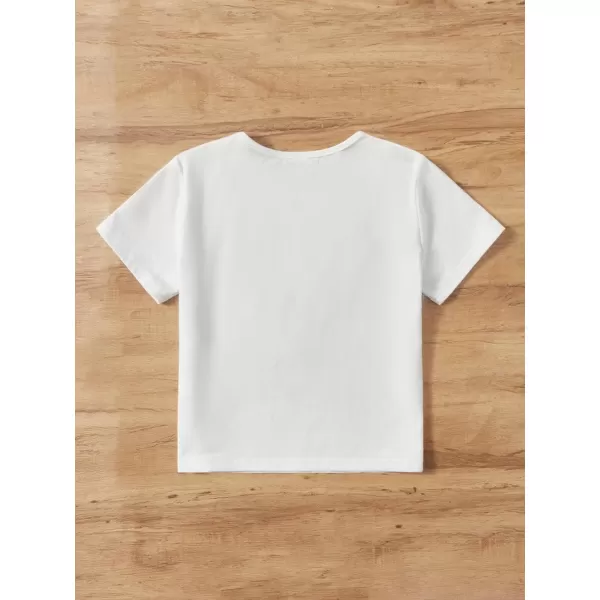 SweatyRocks Girl's Graphic Print Contrast Sequin T Shirt Scoop Neck Short Sleeve Tee Tops