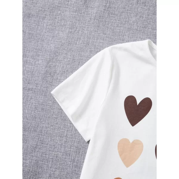 SweatyRocks Girl's Graphic Print Round Neck T Shirt Casual Short Sleeve Tee Tops