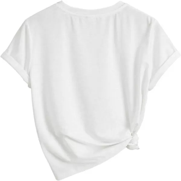 SweatyRocks Girl's Graphic Print Short Sleeve T Shirt Casual Round Neck Tee Tops