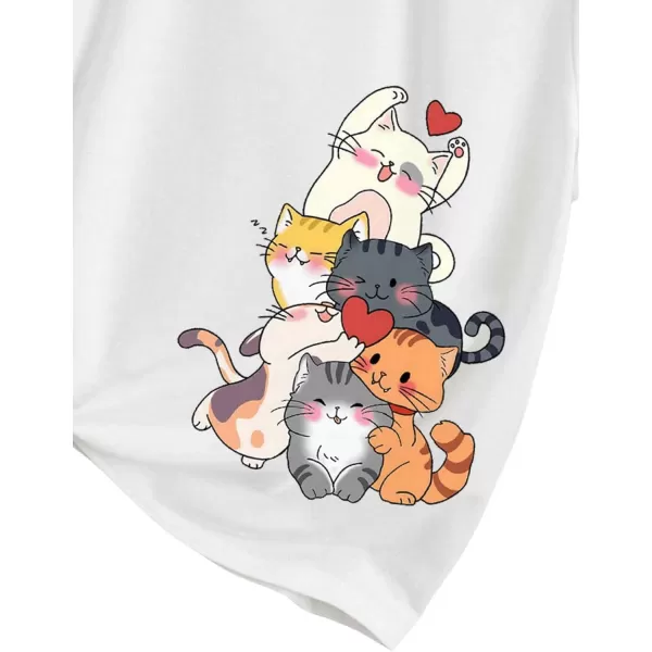 SweatyRocks Girl's Graphic Print Short Sleeve T Shirt Casual Round Neck Tee Tops