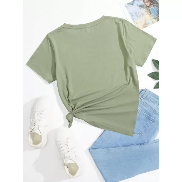 SweatyRocks Girl's Graphic Print Short Sleeve T Shirt Casual Round Neck Tee Tops