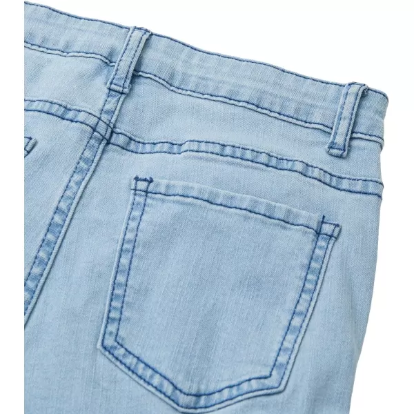 SweatyRocks Girl's High Waist Ripped Raw Hem Jeans Flare Leg Denim Pants with Pocket