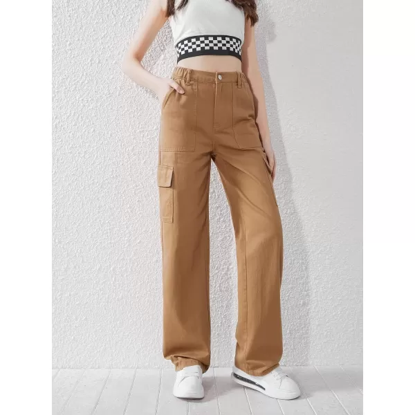 SweatyRocks Girl's High Waisted Solid Straight Leg Jeans Casual Loose Denim Pants