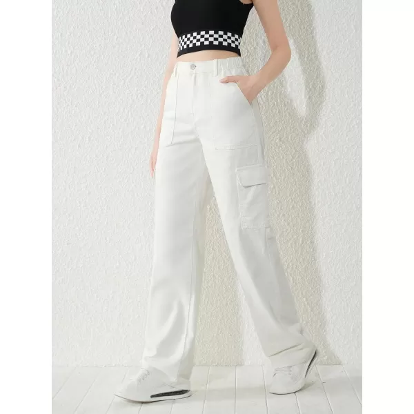 SweatyRocks Girl's High Waisted Solid Straight Leg Jeans Casual Loose Denim Pants