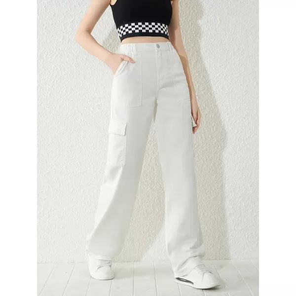 SweatyRocks Girl's High Waisted Solid Straight Leg Jeans Casual Loose Denim Pants