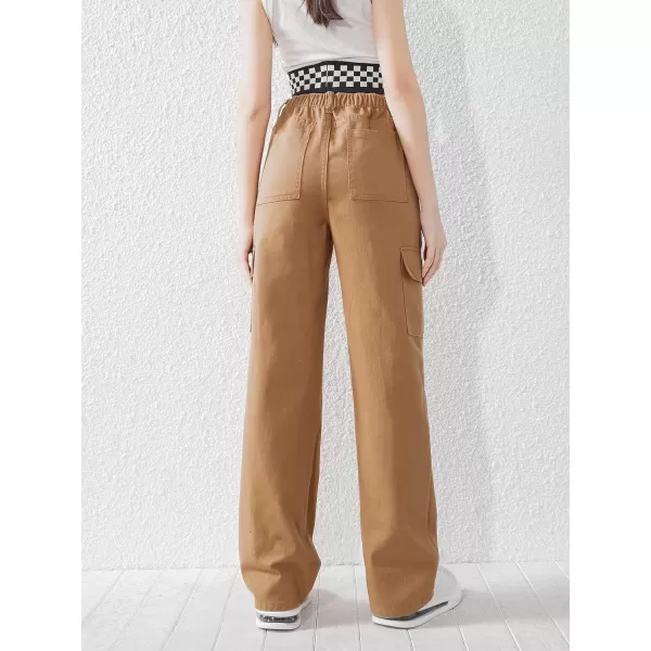 SweatyRocks Girl's High Waisted Solid Straight Leg Jeans Casual Loose Denim Pants