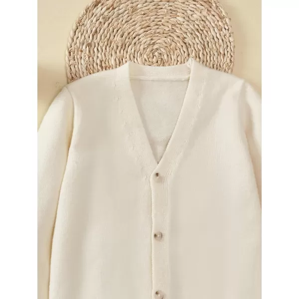 SweatyRocks Girl's Long Sleeve Drop Shoulder V Neck Button Front Ribbed Knit Cardigan Sweaters