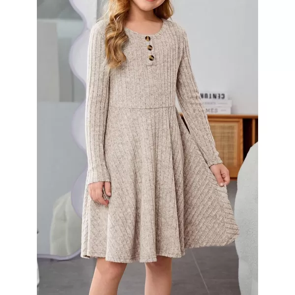 SweatyRocks Girl's Long Sleeve Mock Neck Dress Casual Knit Flared Short Dresses