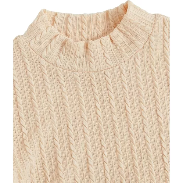 SweatyRocks Girl's Long Sleeve Mock Neck Dress Casual Knit Flared Short Dresses