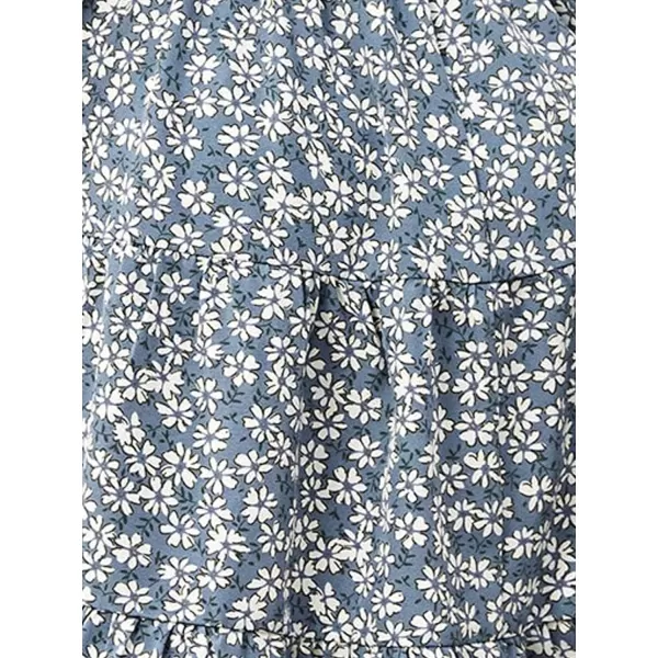 SweatyRocks Girl's Spaghetti Strap Ruched Cami Dress Floral Print Ruffle Flared Mini Dresses