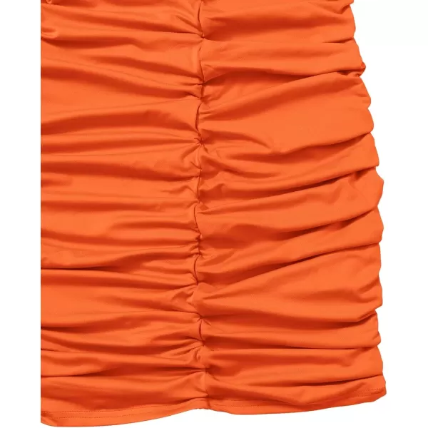 SweatyRocks Girl's Spaghetti Strap Solid Ruched Slim Fitted Cami Short Dress
