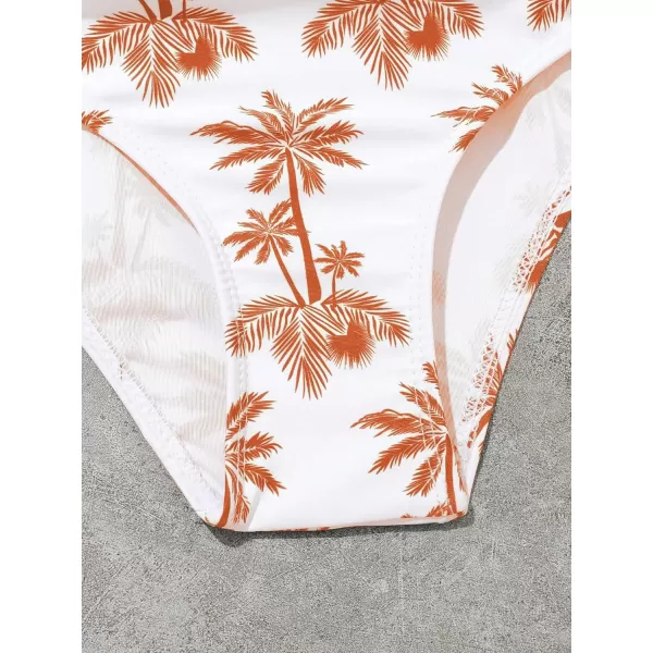 SweatyRocks Girl's Two Piece Swimsuit Graphic Print Ruffle Flounce Cute Bikini Set Bathing Suit