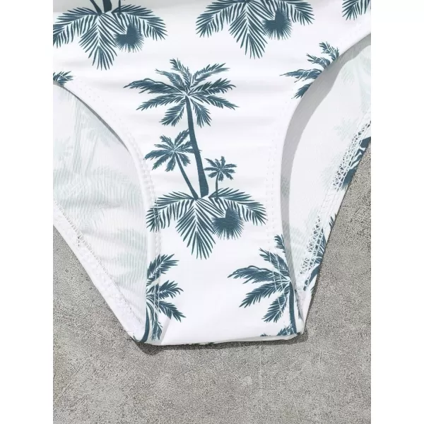 SweatyRocks Girl's Two Piece Swimsuit Graphic Print Ruffle Flounce Cute Bikini Set Bathing Suit