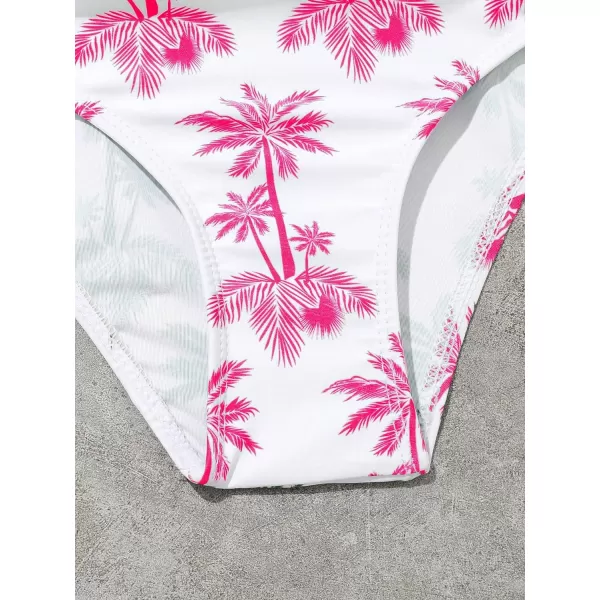 SweatyRocks Girl's Two Piece Swimsuit Graphic Print Ruffle Flounce Cute Bikini Set Bathing Suit