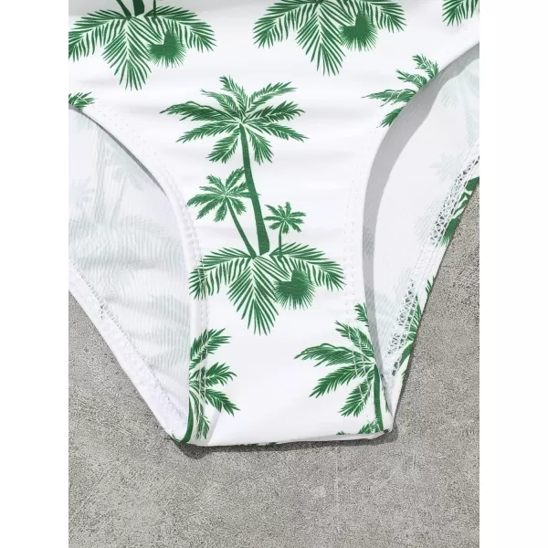 SweatyRocks Girl's Two Piece Swimsuit Graphic Print Ruffle Flounce Cute Bikini Set Bathing Suit