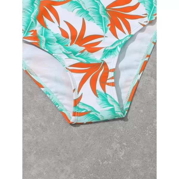 SweatyRocks Girl's Two Piece Swimsuit Graphic Print Ruffle Flounce Cute Bikini Set Bathing Suit
