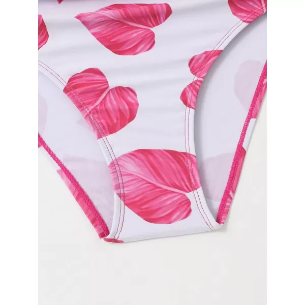 SweatyRocks Girl's Two Piece Swimsuit Graphic Print Ruffle Flounce Cute Bikini Set Bathing Suit