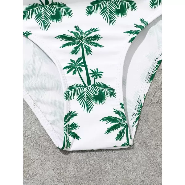SweatyRocks Girl's Two Piece Swimsuit Graphic Print Ruffle Flounce Cute Bikini Set Bathing Suit