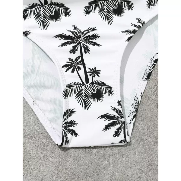 SweatyRocks Girl's Two Piece Swimsuit Graphic Print Ruffle Flounce Cute Bikini Set Bathing Suit