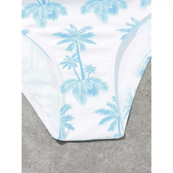 SweatyRocks Girl's Two Piece Swimsuit Graphic Print Ruffle Flounce Cute Bikini Set Bathing Suit