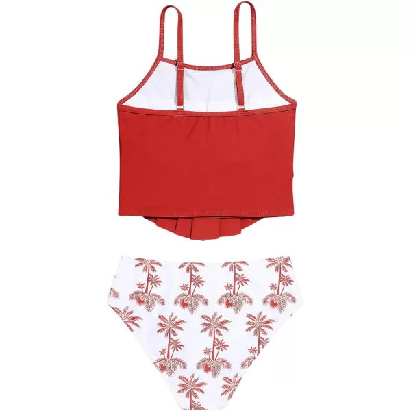 SweatyRocks Girl's Two Piece Swimsuit Graphic Print Ruffle Flounce Cute Bikini Set Bathing Suit