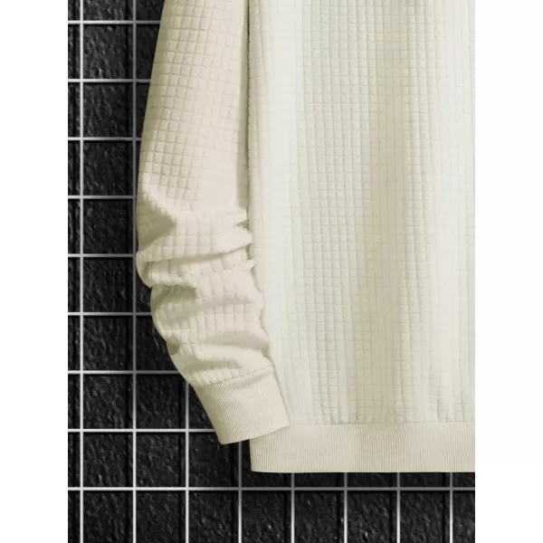 SweatyRocks Men's Knitted Mock Neck Drop Shoulder Sweatshirt Long Sleeve Pullover T Shirt