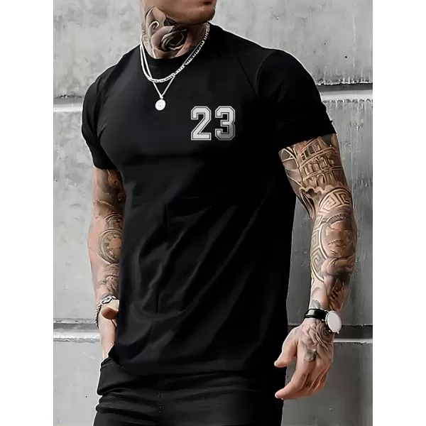 SweatyRocks Men's Letter Graphic Crewneck Tee Top Short Sleeve Summer T Shirts