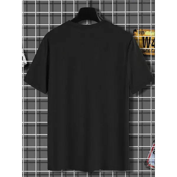 SweatyRocks Men's Letter Graphic Crewneck Tee Top Short Sleeve Summer T Shirts