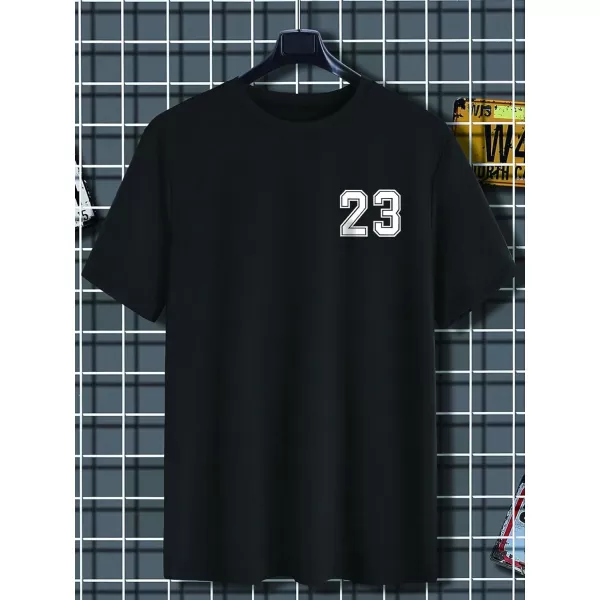 SweatyRocks Men's Letter Graphic Crewneck Tee Top Short Sleeve Summer T Shirts